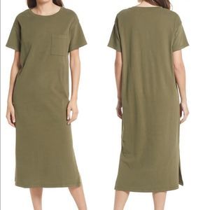 Madewell Oversize Sueded Cotton T-Shirt Dress Kale Medium No pocket